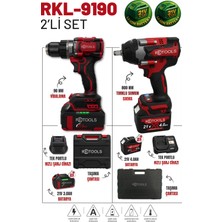 Retools RKL-9190 Bordo 2'li Set ( 90 Nm Vidalama + 800 Nm Somun Sıkma)