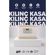 Premium Tasarım Çelik Kasa | 30 cm | Iç Dolaplı ve Deri Kaplamalı Ev/ofis Kasası
