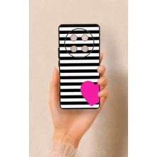Vip Case Honor Magic 7 Lite 5g Uyumlu Çizgili Kalp Desenli Silikon Kılıf