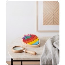 Woodifay Atölye Woodify Atölye Ahşap Renkli Çilek Yapboz - Montessori Eğitici Çocuk ve Bebek Yapboz Puzzle