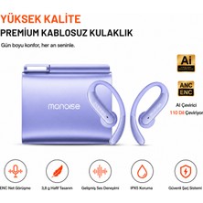 Ayers Monoise P-Q13 Aı Çeviri Destekli Kablosuz Çanta Kulaklık, 110 Dil Çeviri, Anc + Enc Gürültü Engelleme, 3,8 G Hafif Ergonomik Tasarım, Ipx5, Premium Metal ve Uv Kaplama, Kadın Erkek Bluetooth Kulaklık