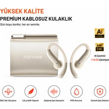 Ayers Monoise P-Q13 Aı Çeviri Destekli Kablosuz Çanta Kulaklık, 110 Dil Çeviri, Anc + Enc Gürültü Engelleme, 3,8 G Hafif Ergonomik Tasarım, Ipx5, Premium Metal ve Uv Kaplama, Kadın Erkek Bluetooth Kulaklık