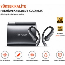 Ayers Monoise P-Q13 Aı Çeviri Destekli Kablosuz Çanta Kulaklık, 110 Dil Çeviri, Anc + Enc Gürültü Engelleme, 3,8 G Hafif Ergonomik Tasarım, Ipx5, Premium Metal ve Uv Kaplama, Kadın Erkek Bluetooth Kulaklık