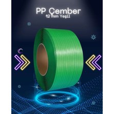 Dalpak Ambalaj 12 mm Yeşil PP Çember ( Polipropilen) Makine Çemberi ( Koli kapama , koli koruma çemberi )