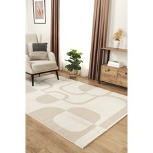 Livset Home Yumuşak Modern Krem Bej Halı Salon Mutfak Antre Yolluk Oturma Odası Çocuk Odası Halısı L328A