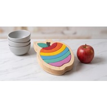 Woodifay Atölye Woodify Atölye Ahşap Renkli Elma Yapboz - Montessori Eğitici Çocuk ve Bebek Yapboz Puzzle