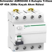 Schneider Schneıder A9R50440 4X40A 30MA Ac Tip Kaçak Akım Koruma Rölesi