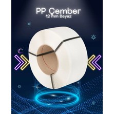 Dalpak Ambalaj 12 mm Beyaz Pp Çember ( Polipropilen ) Makine Çemberi ( Koli Kapama , Koli Koruma Çemberi