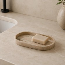 Vivarel Aura - Traverten Görünümlü Banyo Tepsisi Doğal Taş Dokulu