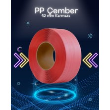 Dalpak Ambalaj 12 mm Kırmızı PP Çember ( Polipropilen ) Makine Çemberi ( Koli kapama , koli koruma çemberi )