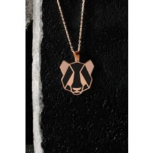 Takıdepo Panda Model Siyah Mineli Gümüş Kolye