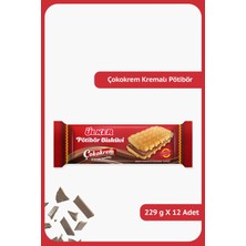 Ülker Pötibör Bisküvi - Çokokrem Kremalı Sandviç - 229 Gram - 12 Adet