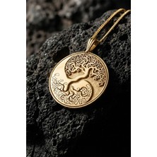 Takıdepo Yin Yang ve Hayat Ağacı Model Unisex Gümüş Kolye