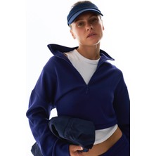Penti Lacivert İpeksi Dokunuş Silky Touch Yarım Fermuarlı Sweatshirt
