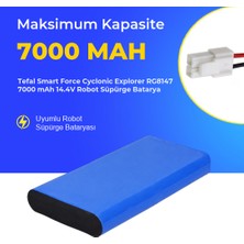 Ümit Maker Tefal Smart Force Cyclonic Explorer RG8147 7000 Mah 14.4V Robot Süpürge Batarya