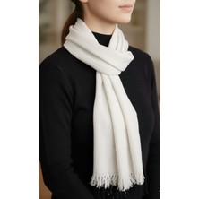 Mandaş Mira Likralı  Viskon El Dokuma Şal   40*199 cm / Beyaz