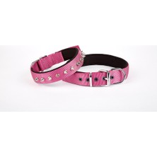Çivi Desenli Köpek Tasması 2,5*60 cm Mor