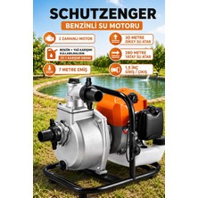 SCHUTZENGER 2 Zamanlı Benzinli Su Motoru 280MT Yatay Su Atar 30 mt Dik Atar Tarla Bahçe Sulama K1