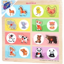 Miss Mojo ONY-366-367 Ahşap Tutmalı Eşleştirme -Hayvanlar ve Yavruları