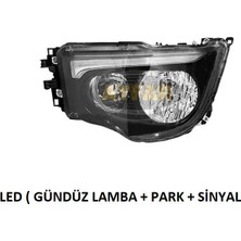 Far Sol Mercedes Arocs Antos Euro 6 2020+ Manuel Siyah Çerçeve LED Drl Gündüz L. Park 505884 Ayfar