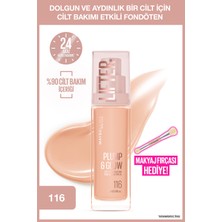 Maybelline New York Lifter Niasinamid ve Hyalüronik Asit Içeren Aydınlatan Fondöten - 116 + Fırça Hediyeli