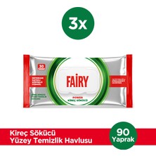Fairy Power Kireç Sökücü Yüzey Temizlik Havlusu 30 Yaprak 3 Adet | Deterjan Katkılı Köpüklü Formül