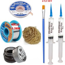 Smnr Mechanic Lehim Teli 0,3mm 40GR Havya Uc Clean Rslasm Flux ve 3,0mm  Lehim Emme Teli Seti1 ST0118