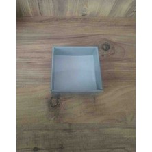 Rass 12*12*4cm 3ADET Asetat Kapaklı Kutu Gümüş Yaldız Düğün Nişan Kına Hediyelik Kutu