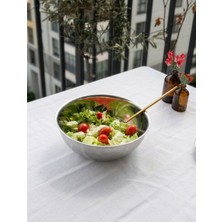 Qualitev 1 Adet Paslanmaz Çelik Bol Kase 20 cm Salata Tabağı Salata Kasesi