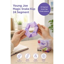 Toyfest Magic Snake Küp 24 Segment Mor Young Joe Esnek Yılan Zeka Oyunu Şekil Bulmaca 7,5 cm