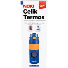 Noki Stainless Steel Çelik Termos 790 ml Lifestyle T-0142 Çift Ağızlıklı Çelik Matara 790ML
