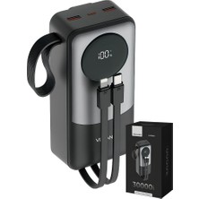 Euro Special Venandin PWB30A1 30.000 Mah LED Göstergeli 22.5W Hızlı Kendinden Kablolu Powerbank