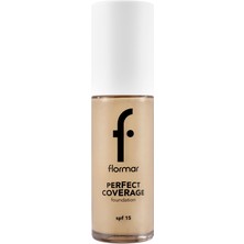 Flormar Perfect Coverage Yüksek Pigmentli Fondöten SPF15 Doğal Görünüm ve Yağsız Formül
