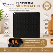 Kittiwake Home Life 1 Adet Siyah Silikon Nihale 16X16 cm – Sıcak Tencere Tava Altlığı Masa Tezgâh Koruyucu