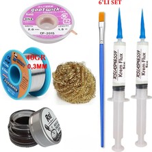 Smnr Mechanic Lehim Teli 0,3mm 40GR Havya Uc Clean Rslasm Flux ve 2,0mm  Lehim Emme Teli Seti1 ST0107