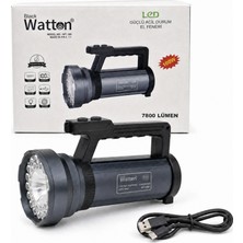 İntora 100W Işık Gücü 7.800 Lümen Şarjlı Güvenlik Feneri WT-399