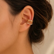 Hotchic Hotchıc Luna Gold 3’lü Earcuff Tek Çelik Küpe - Tek Adet