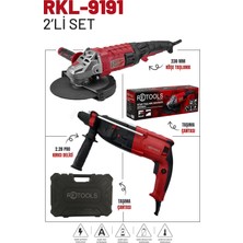Retools RKL-9191 Bordo 2'li Set (2.28 Pro Kırıcı Delici + 230 Nm Köşe Taşlama)