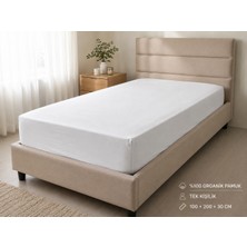 Fugo %100 Organik Pamuk Lastikli Çarşaf Tek Kişilik 100X200 + 30 cm Gri
