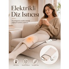 Beylini Omak 220V Elektrikli Giyilebilir Diz Isıtıcı Medikal Minder Ev Ofis Bölgesel Isıtma Dizliği Dijital Krem Renk 50X53 cm