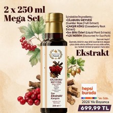 2 x 250 ml Gilaburu Meyvesi & Çakşır Kökü Özleri Sıvı Ekstrakt Karışımı 250 ml - 2'li Fırsat Paketi Lokman Hekim Hayat