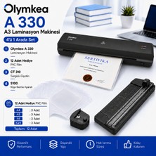 Olymkea A330S A3 Laminasyon Makinesi 4IN1SET ve Hediye 12 Adet Pvc Film