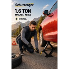 SCHUTZENGER 1.6 Ton Araç Krikosu Katlanır Pratik Cırcır Kollu Araba Kaldırma Krikosu PS-6121