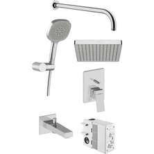 Artema Minimax Square Ankastre Banyo Seti, Krom ( A41949, A43732, A45915, A45913, A45652, A43595)