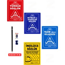 Parıltı Yayınları Ilkokul ve Ortaokul Türkçe Sözlük Yazım(Imla) Kılavuzu Deyimler ve Atasözleri Ingilizce Sözlük 4'lü Sözlük Seti (Biala Kapak)Tdk Son Değişiklikler Esas Alınmıştır Kalem Seti Hediyeli