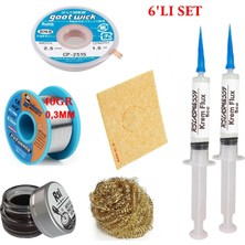 Smnr Mechanic Lehim Teli 0,3mm 40GR Havya Uc Clean Rslasm Flux ve Cp-2,5mm Lehim Emme Teli Seti3 ST0216