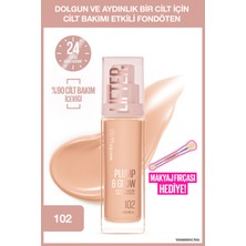 Maybelline New York Lifter Niasinamid ve Hyalüronik Asit Içeren Aydınlatan Fondöten - 102 + Fırça Hediyeli