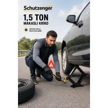 SCHUTZENGER 1.5 Ton Araç Krikosu Katlanır Pratik Cırcır Kollu Araba Kaldırma Krikosu PS-5017