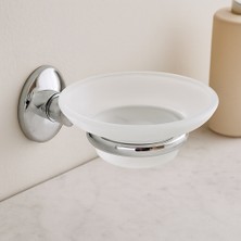 Banyo Katı Sabunluk - Plastik, Krom Metal Tutacaklı