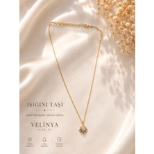 Velinya Beyaz Taşlı Gümüş Kolye
